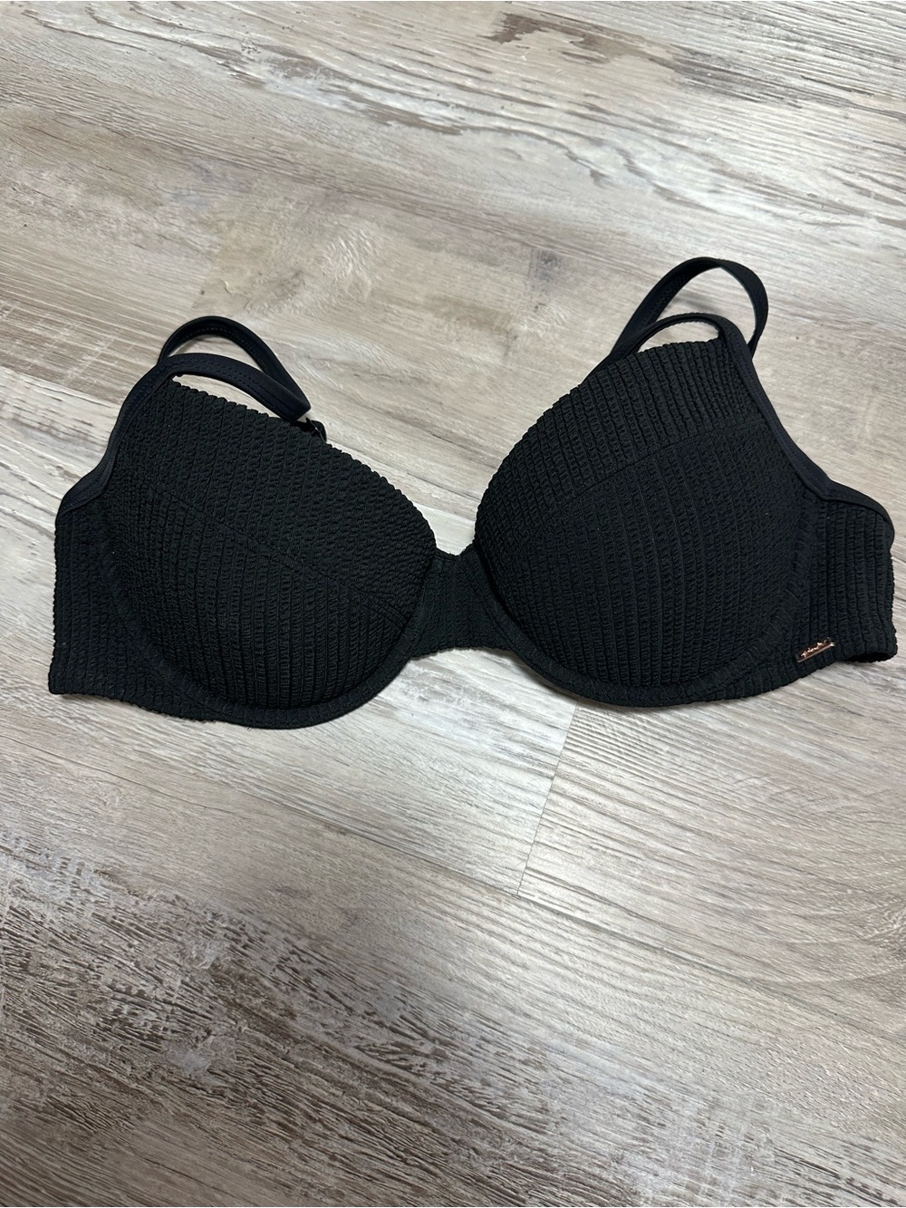 PINK Victoria's Secret Black Textured T-Shirt Bra